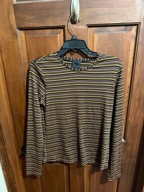 Anna Sui Venetian Stripe Long Sleeve Top Size L